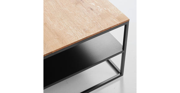 COUCHTISCH in Holz, Metall 100/60/41,5 cm - Eichefarben/Schwarz, Design, Holz/Metall (100/60/41,5cm) - Johann Jakob