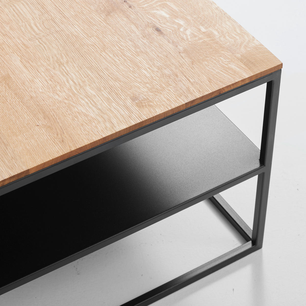 COUCHTISCH in Holz, Metall 100/60/41,5 cm  - Eichefarben/Schwarz, Design, Holz/Metall (100/60/41,5cm) - Johann Jakob