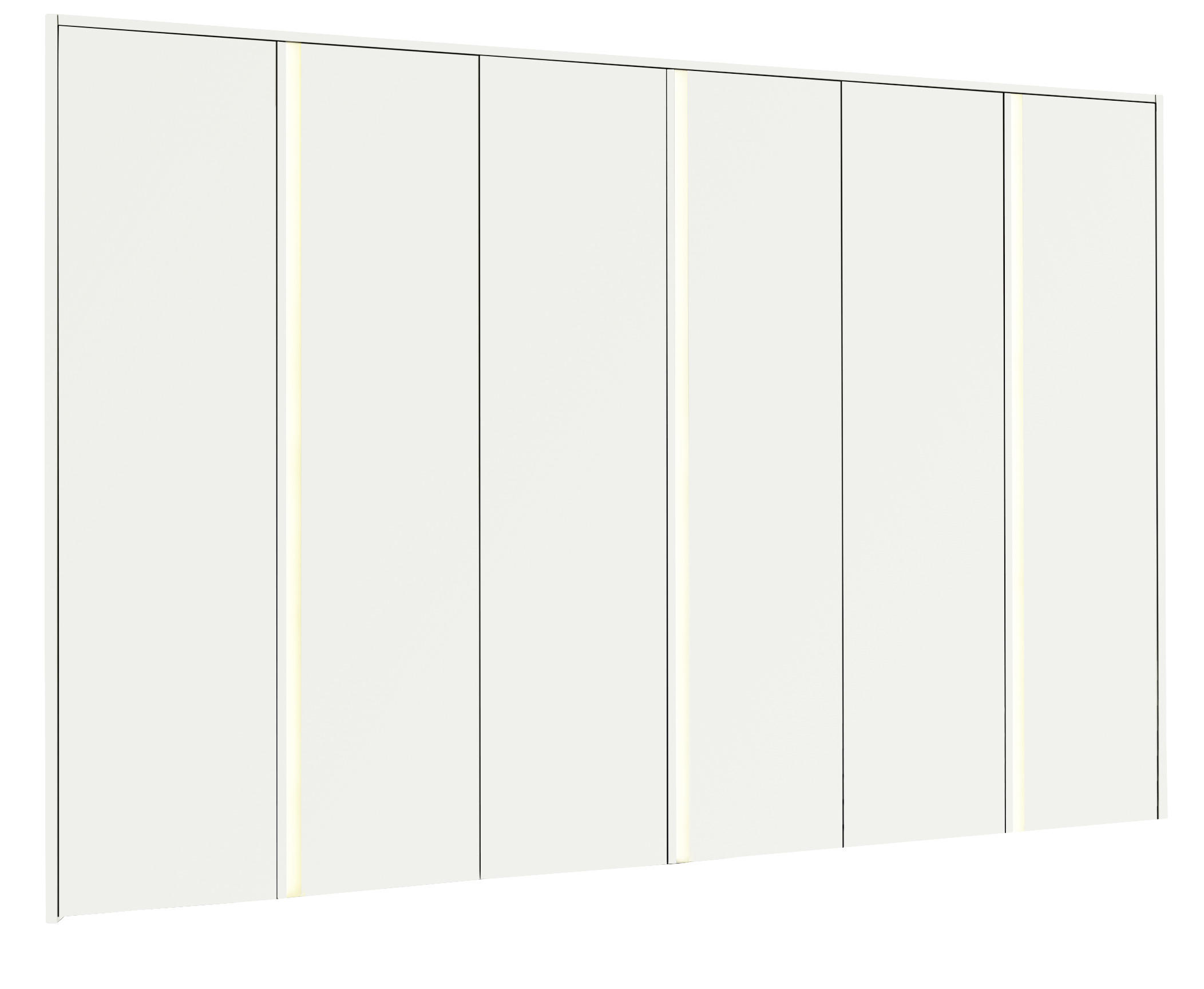 DREHTÜRENSCHRANK 6-türig Weiß  - Alufarben/Weiß, Design, Holzwerkstoff/Metall (302/229/61cm) - hülsta