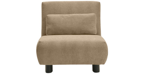 SCHLAFSESSEL Flachgewebe Braun Liegefunktion Zierkissen  - Schwarz/Braun, KONVENTIONELL, Textil/Metall (90/85/100cm) - Carryhome