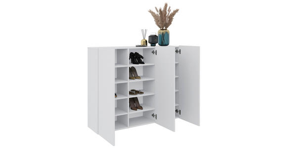 HÄNGESCHUHSCHRANK Weiß - Weiß, Design, Holzwerkstoff (120/100/34cm) - Hom`in