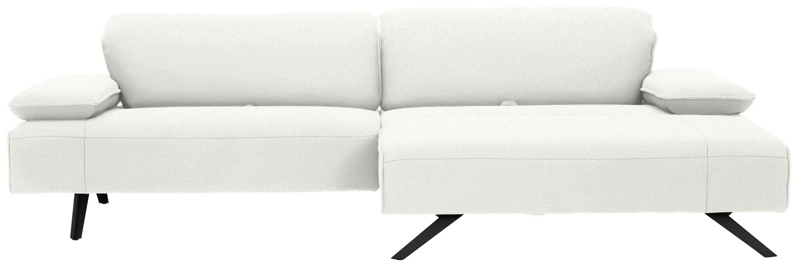 ECKSOFA in Flachgewebe Creme  - Anthrazit/Creme, Design, Textil/Metall (280/165cm) - Johann Jakob