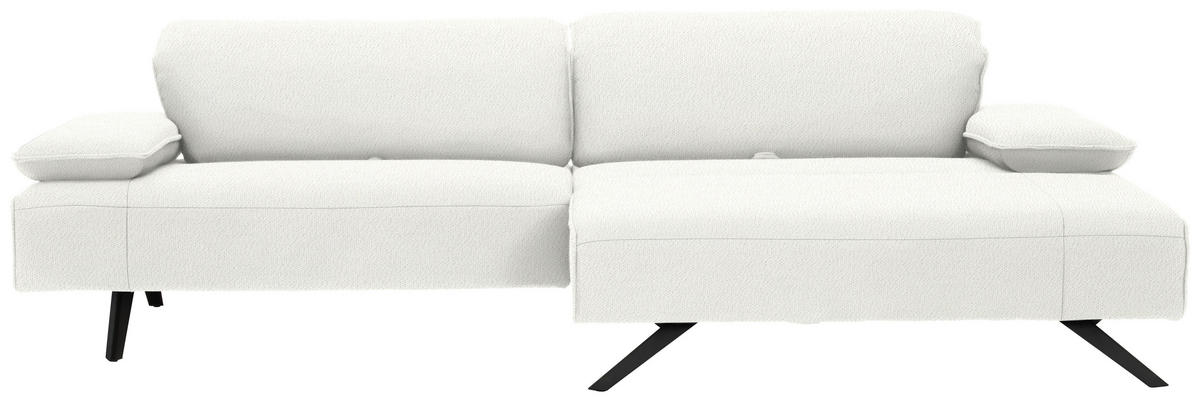 ECKSOFA in Flachgewebe Creme  - Anthrazit/Creme, Design, Textil/Metall (280/165cm) - Johann Jakob
