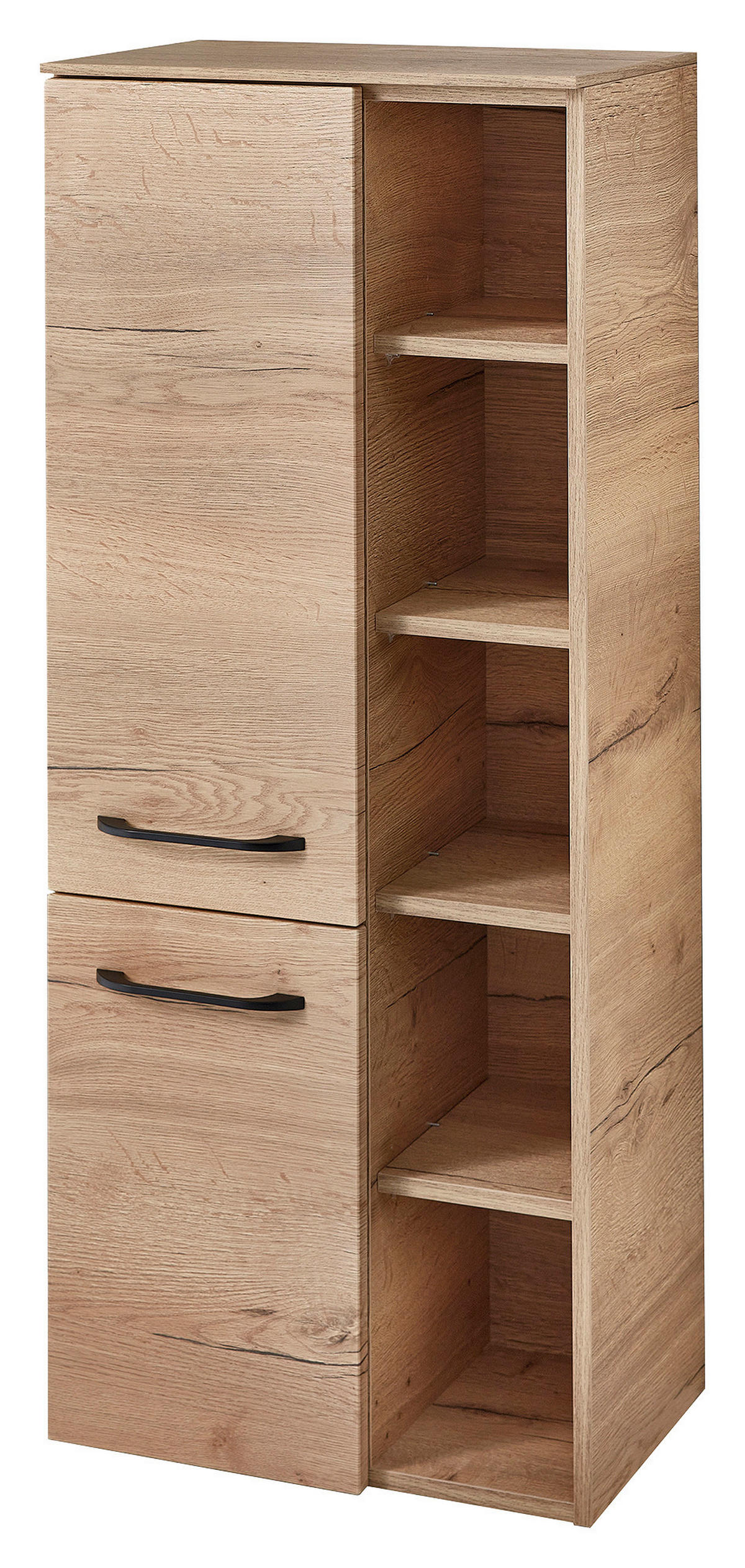 MIDISCHRANK 50/121/33 cm  - Eichefarben, MODERN, Glas/Holzwerkstoff (50/121/33cm) - Sadena