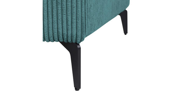 ECKSOFA in Cord Petrol 170/285 cm - Petrol/Schwarz, KONVENTIONELL, Textil/Metall (170/285cm) - Carryhome
