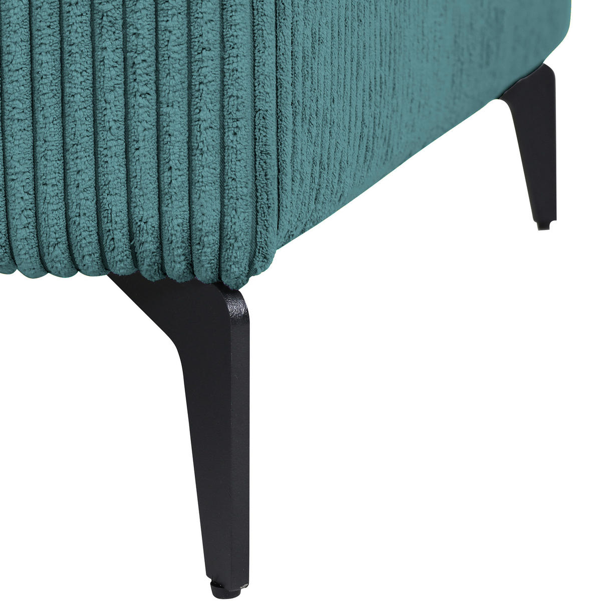 ECKSOFA in Cord Petrol  - Petrol/Schwarz, Konventionell, Textil/Metall (170/285cm) - Carryhome