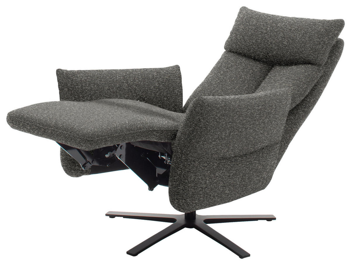 FERNSEHSESSEL  mit Relaxfunktion Chenille Dunkelbraun  - Dunkelbraun/Schwarz, Design, Textil/Metall (74/115/85cm) - Schöner Wohnen