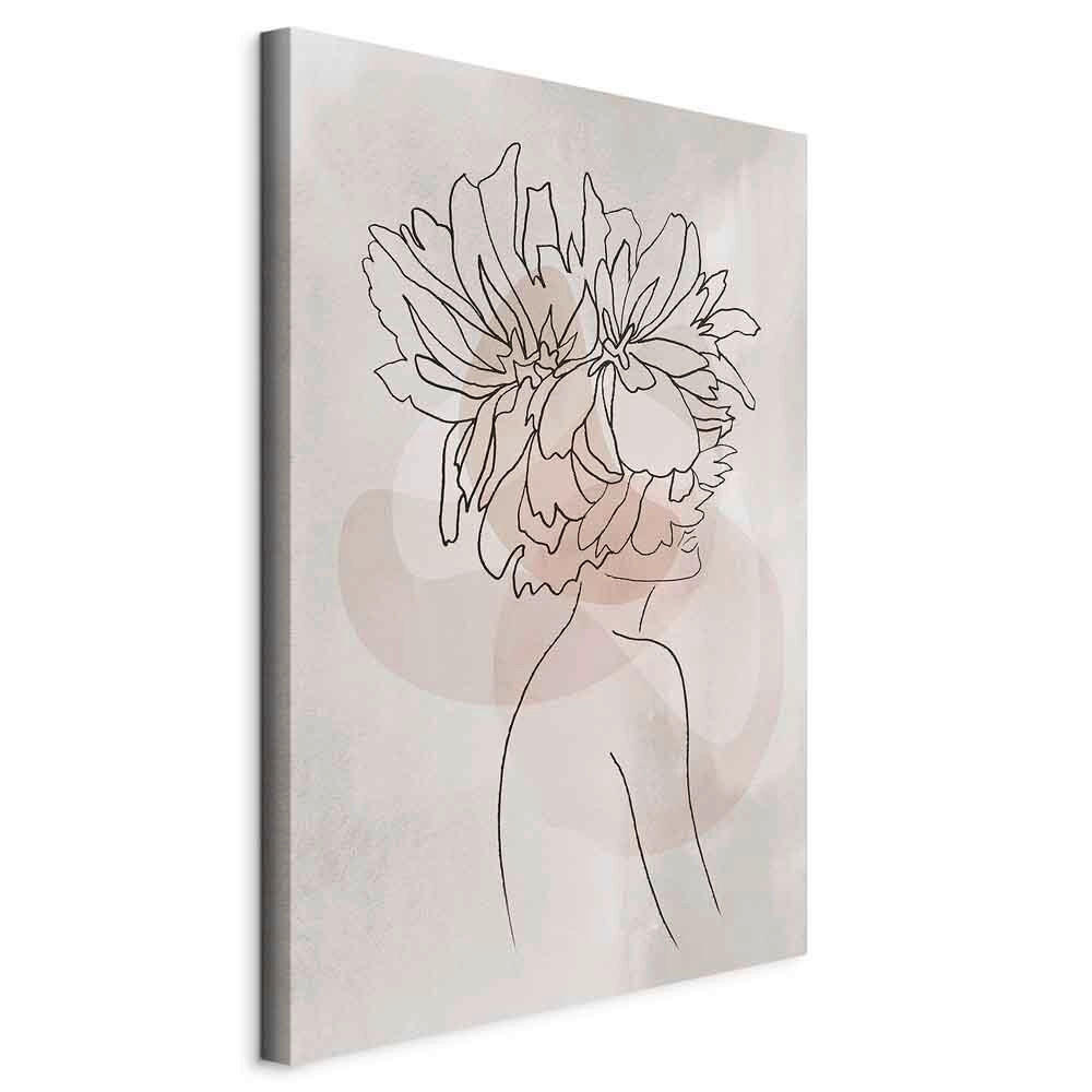 LEINWANDBILD Abstraktes, Menschen, Blumen, Frauen 40/60/1.2 cm  - Greige/Beige, Basics, Holzwerkstoff/Textil (40/60/1.2cm) - artgeist