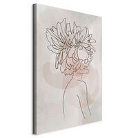 LEINWANDBILD Abstraktes, Blumen, Frauen 40/60/1.2 cm  - Greige/Beige, Basics, Holzwerkstoff/Textil (40/60/1.2cm) - artgeist