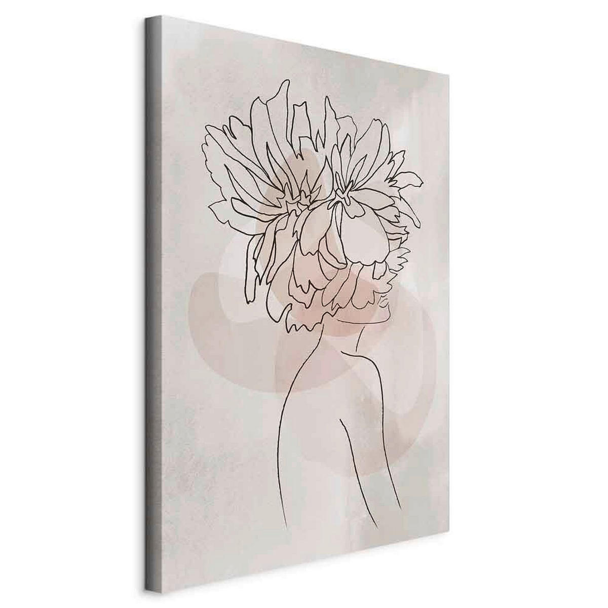 LEINWANDBILD Abstraktes, Blumen, Frauen 40/60/1.2 cm  - Greige/Beige, Basics, Holzwerkstoff/Textil (40/60/1.2cm) - artgeist