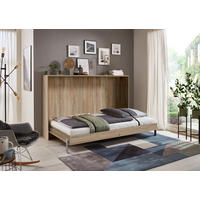 POSTELJA V OMARI   x  , leseni material  - barve hrasta, Konvencionalno, kovina/leseni material (90/200cm) - MID.YOU