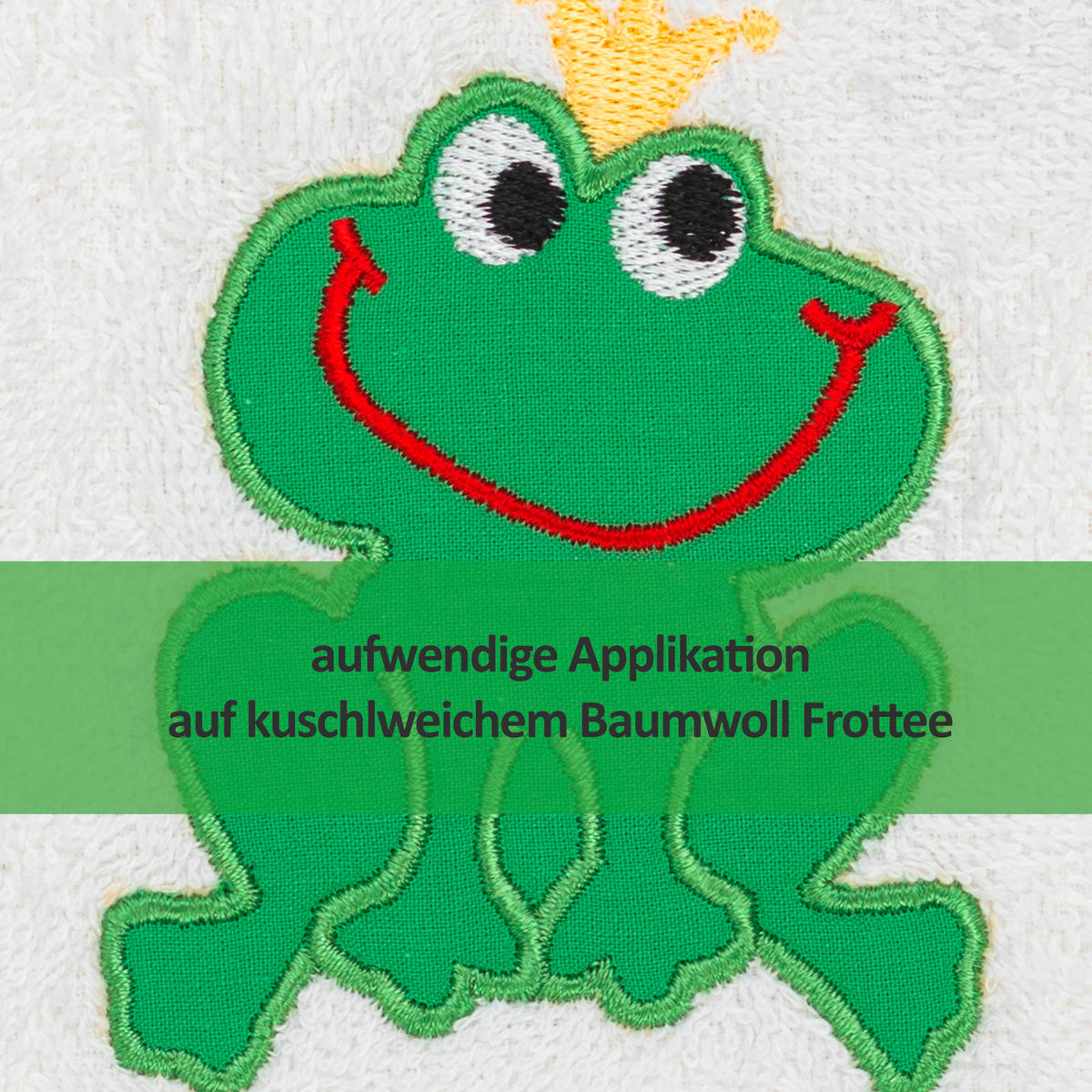 HANDTUCH FROSCH Weiß, Grün  - Weiß/Grün, Basics, Textil (50/100cm)