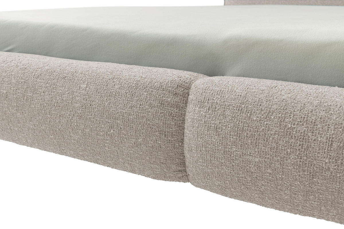 ČALÚNENÁ POSTEĽ, 180/200 cm, krémová, čierna - čierna/krémová, Modern, kov/kompozitné drevo (180/200cm) - MID.YOU