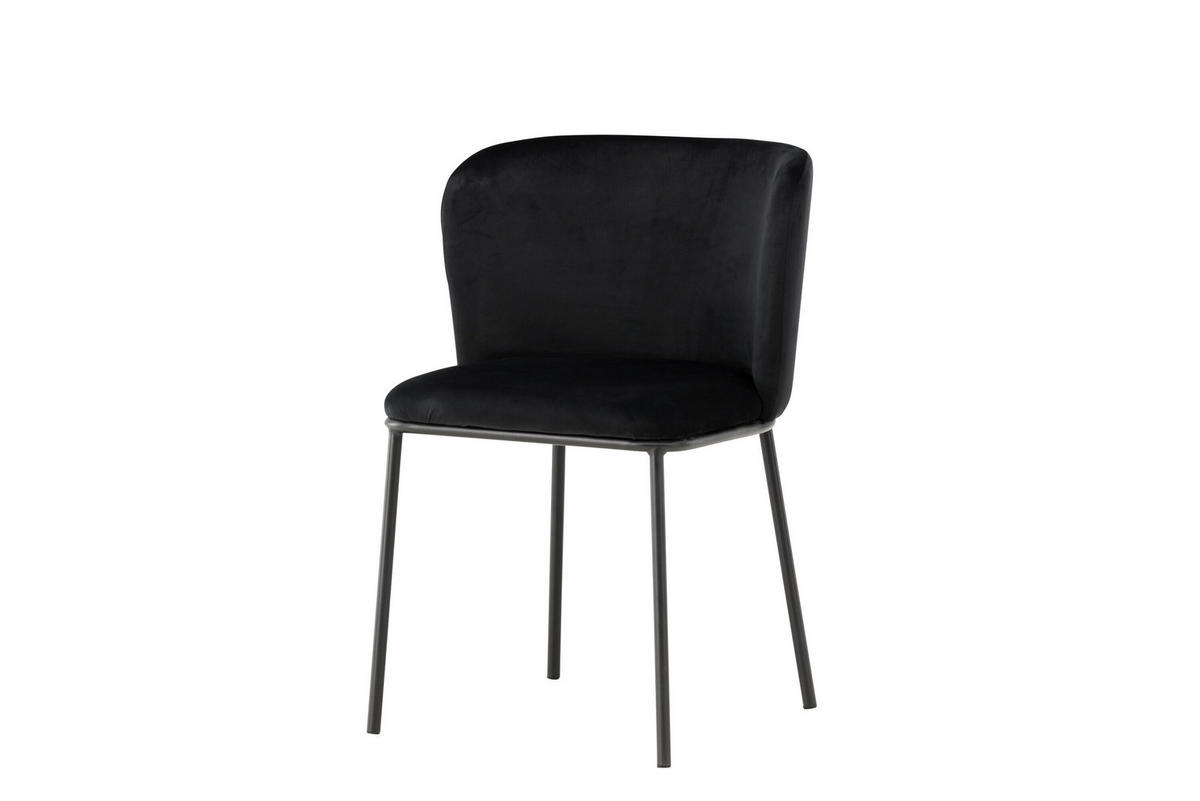 STUHL Schwarz  - Schwarz, Design, Textil/Metall (53/77/60cm) - Livetastic