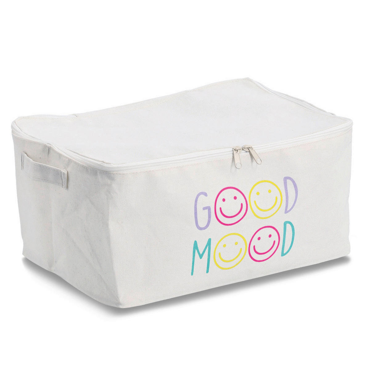 AUFBEWAHRUNGSBOX Good Mood  - Creme, Basics, Textil (39/29/18cm) - Zeller Present