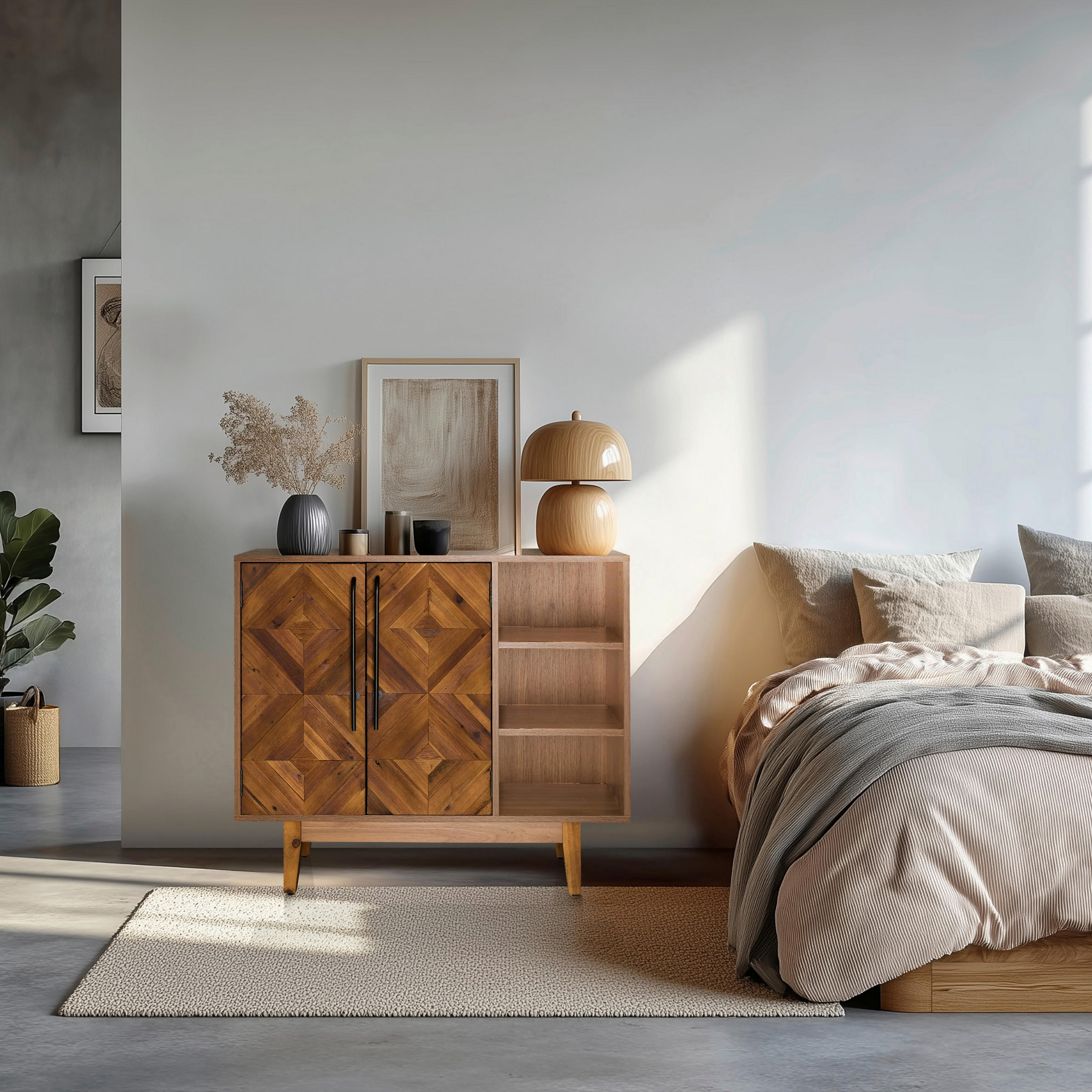 KOMMODE  in 95/79,5/32 cm  - Dunkelbraun/Schwarz, MODERN, Holz/Metall (95/79,5/32cm) - MID.YOU