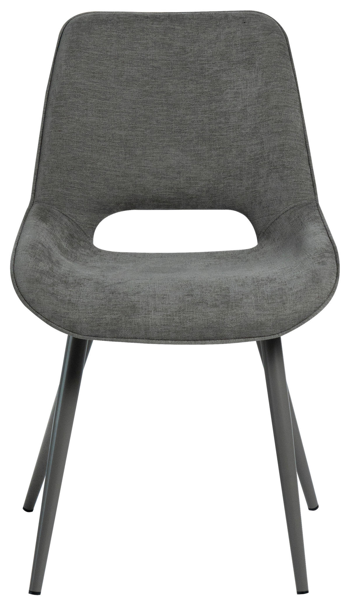 STUHL   Samt  Grau  - Grau, MODERN, Textil/Metall (50/86/62cm) - Livetastic