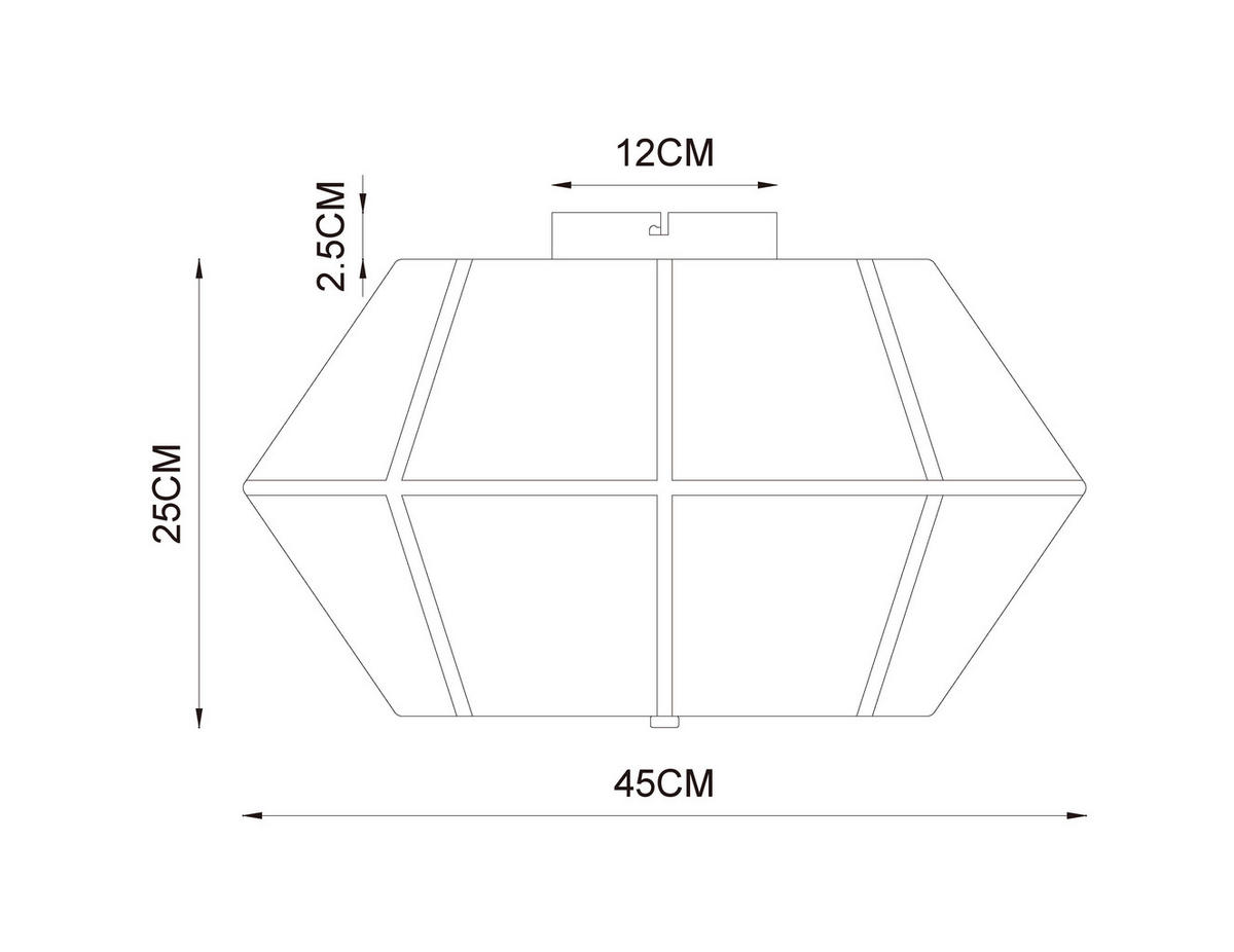 DECKENLEUCHTE  45/25 cm    - Weiß, Design, Textil/Metall (45/25cm) - Collet's Monde