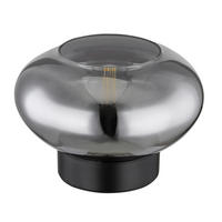 TISCHLEUCHTE 18/12,5 cm   - Schwarz, Design, Glas/Metall (18/12,5cm) - Globo