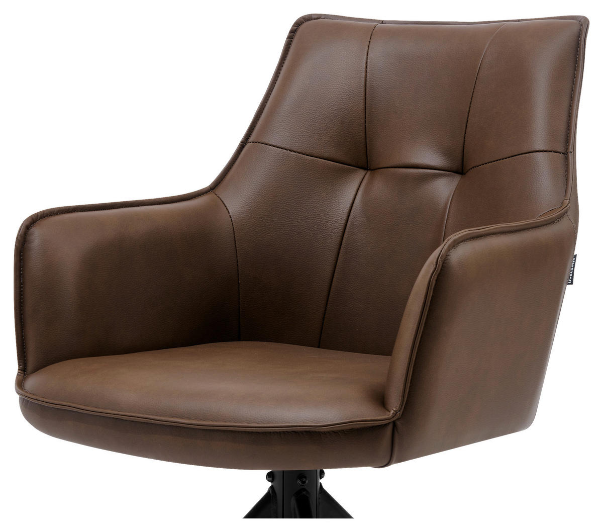 STOLICA S NASLONOM ZA RUKE  smeđa, crna  drvo, metal, tekstil      - smeđa/crna, Moderno, drvo/metal (58/87/61,5cm) - Livetastic