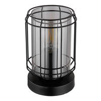 TISCHLEUCHTE - Klar/Schwarz, Konventionell, Glas/Metall (13,1/20cm) - Globo