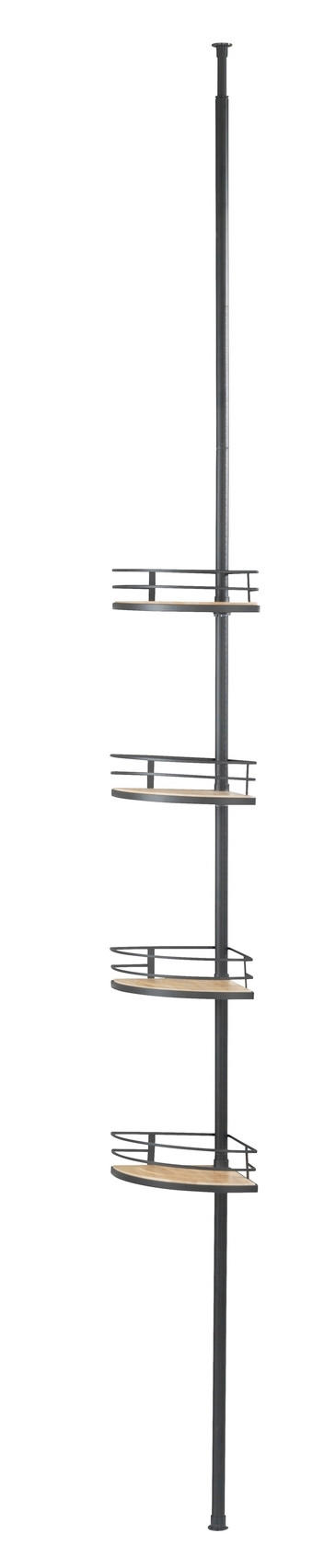 DUSCHREGAL 31/65-275/23 cm  - Schwarz/Naturfarben, Basics, Metall (31/65-275/23cm) - Wenko