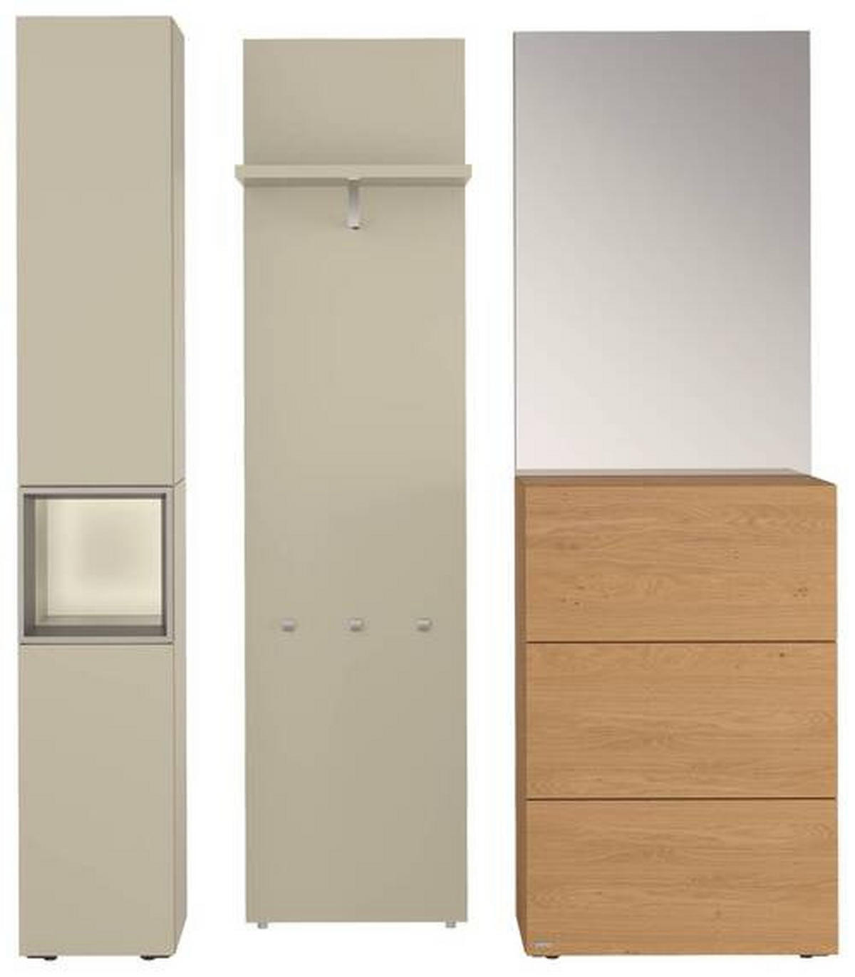 GARDEROBE Eichefarben, Hellgrau, Bronzefarben von HÜLSTA