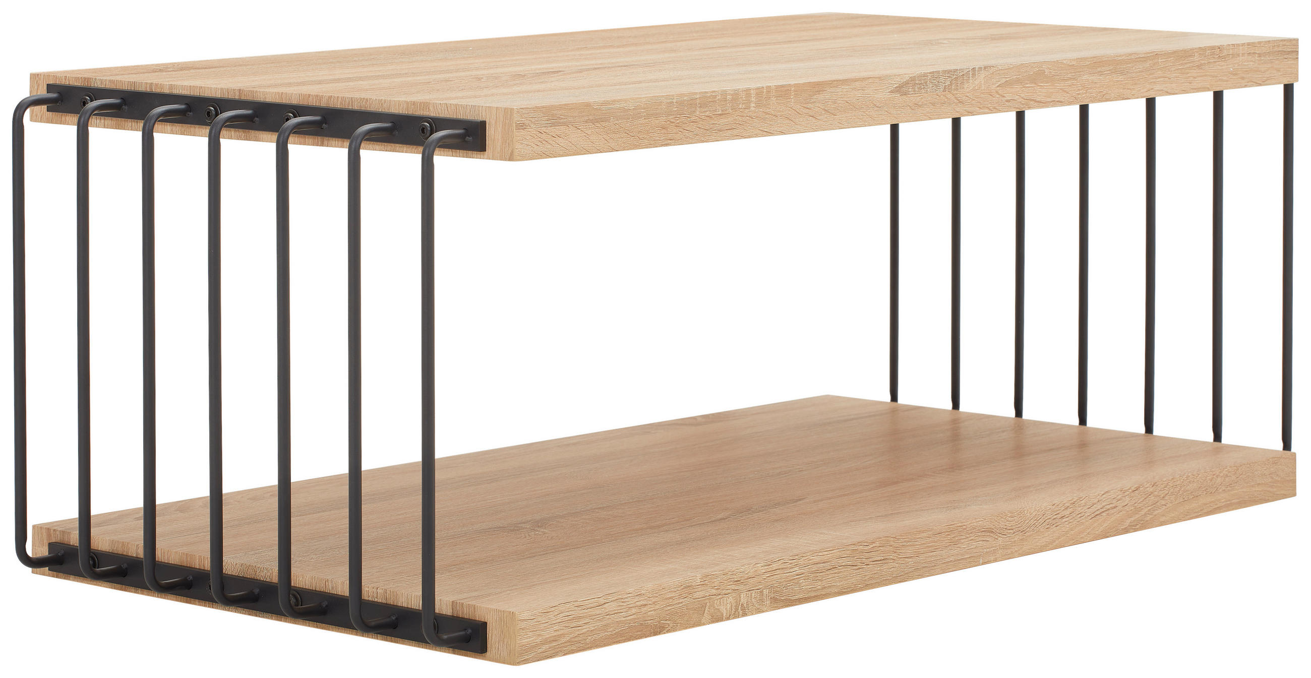 COUCHTISCH in Metall, Holzwerkstoff 110/45/60 cm  - Eichefarben/Schwarz, Design, Holzwerkstoff/Metall (110/45/60cm) - PBJ