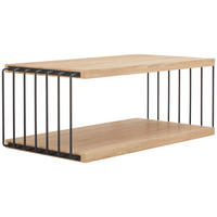 COUCHTISCH in Metall, Holzwerkstoff 110/45/60 cm  - Eichefarben/Schwarz, Design, Holzwerkstoff/Metall (110/45/60cm) - PBJ