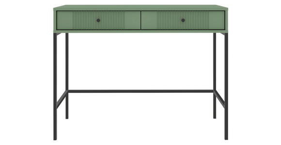 SCHMINKTISCH Dunkelgrün - Dunkelgrün/Schwarz, Design, Holzwerkstoff/Metall (104,2/50/79cm) - Xora