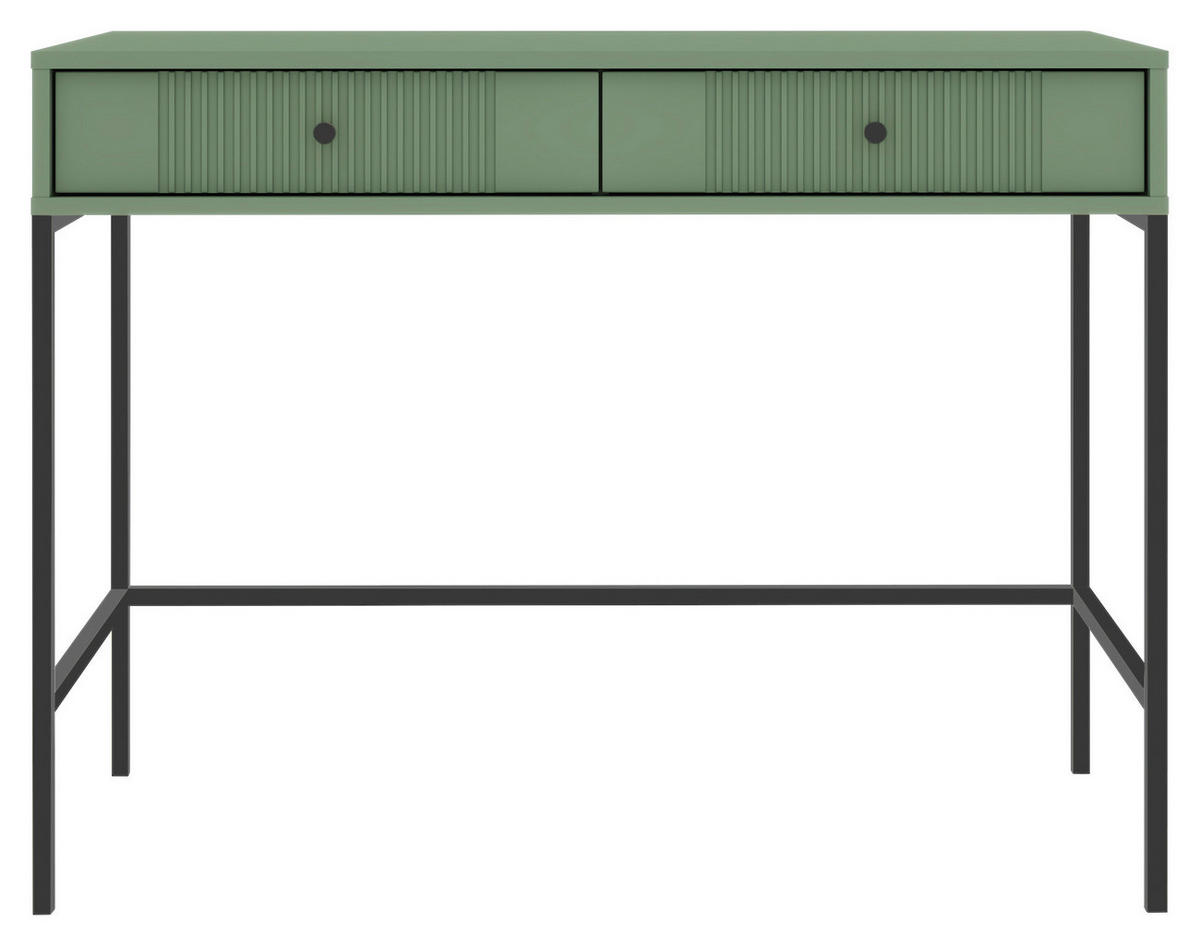 KONSOLENTISCH Dunkelgrün  - Dunkelgrün/Schwarz, Design, Holzwerkstoff/Metall (104,2/50/79cm) - Xora
