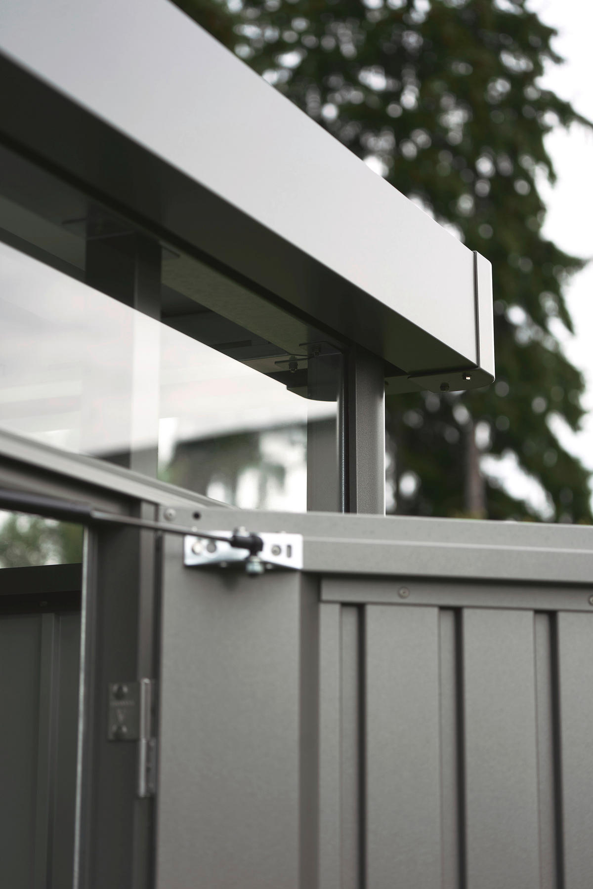 GERÄTEHAUS 275/222/155 cm  - Silberfarben, Design, Metall (275/222/155cm) - Biohort