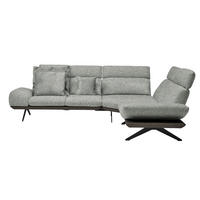 ECKSOFA in Flachgewebe Grau  270/239 cm  - Dunkelgrau/Schwarz, Design, Textil/Metall (270/239cm) - Koinor