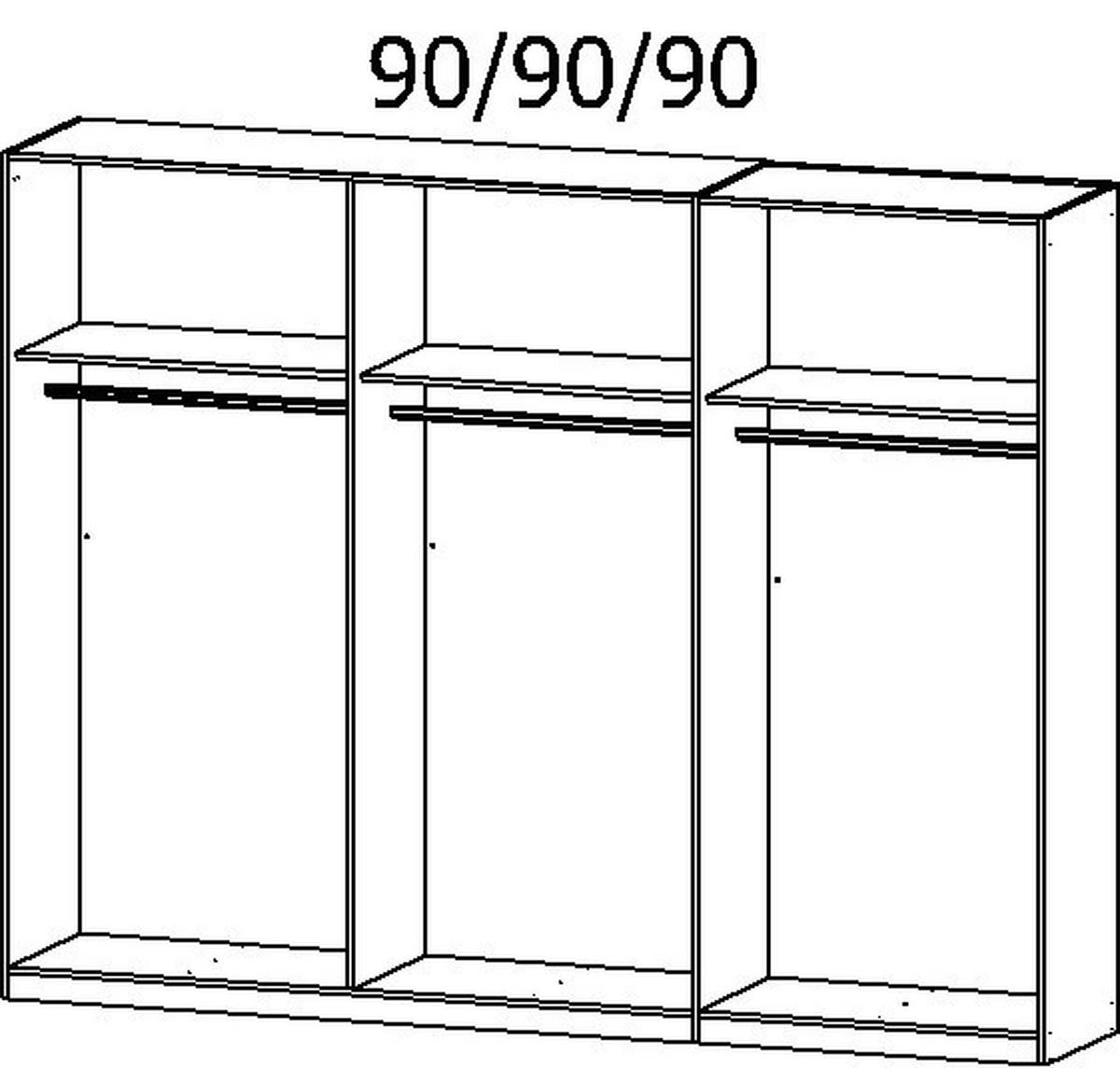 DREHTÜRENSCHRANK  in Grau, Eiche Artisan  - Eiche Artisan/Grau, MODERN, Holzwerkstoff/Kunststoff (271/210/54cm) - Rauch Möbel