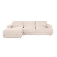 ECKSOFA in Webstoff Beige  - Beige/Schwarz, Design, Kunststoff/Textil (204/293cm) - MID.YOU