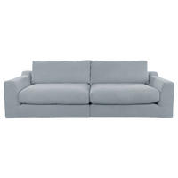 BIGSOFA in Cord Silberfarben  - Silberfarben/Schwarz, Design, Kunststoff/Textil (276/90/109cm) - home24