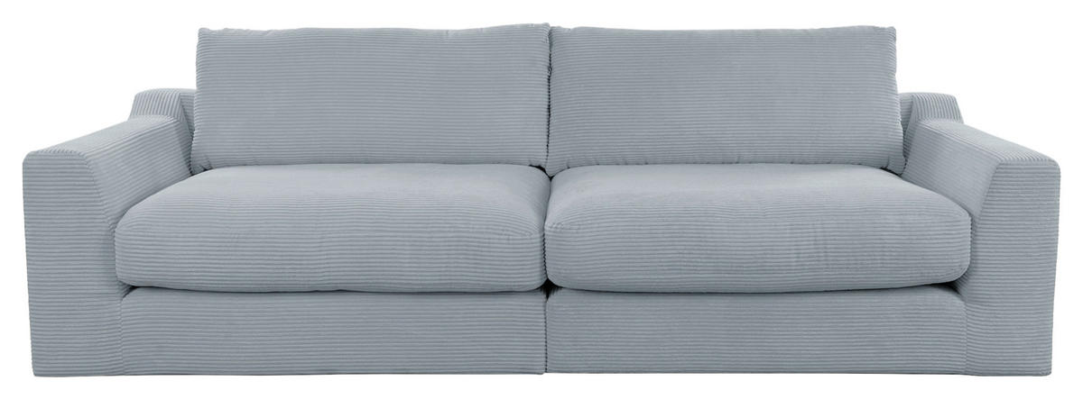 BIGSOFA in Cord Silberfarben  - Silberfarben/Schwarz, Design, Kunststoff/Textil (276/90/109cm) - home24
