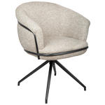 ARMLEHNSTUHL in Eisen Bouclé - Schwarz/Naturfarben, Design, Textil/Metall (65/80,5/65cm) - Belluti
