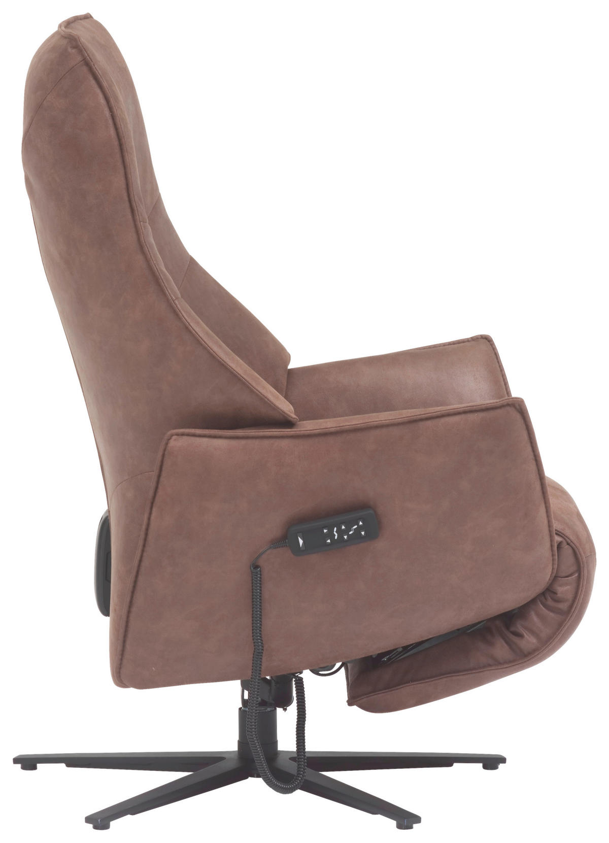 RELAXSESSEL Lederlook Kopfteilverstellung, Fußteilverstellung    - Anthrazit/Braun, Design, Textil/Metall (74/113/84cm) - Himolla