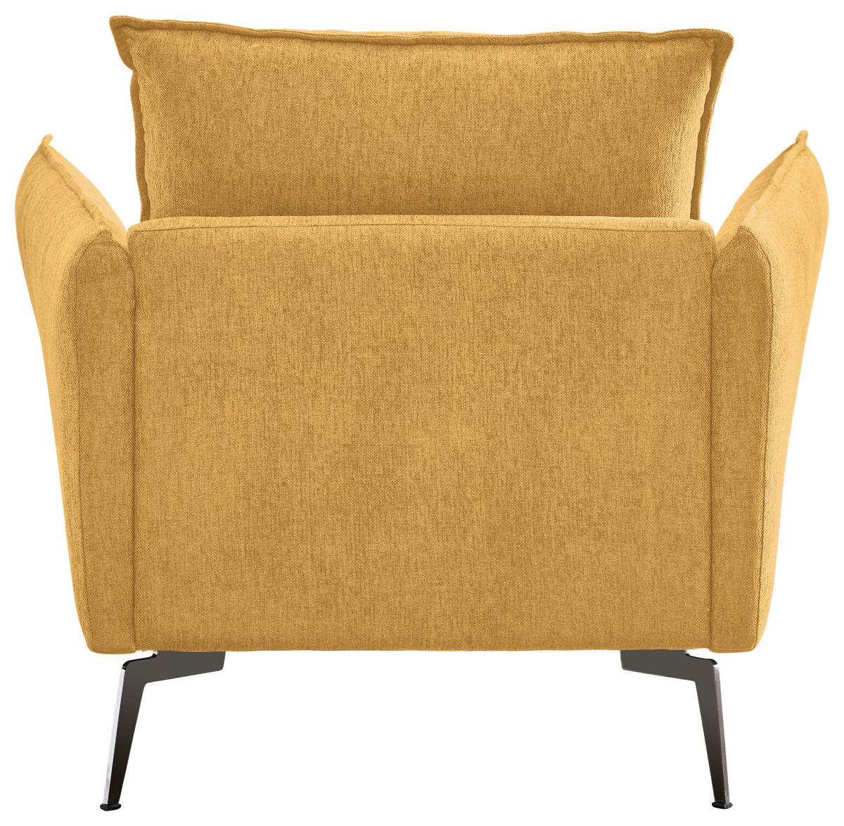SESSEL in Webstoff Senfgelb  - Senfgelb/Schwarz, Design, Textil/Metall (96/84/100cm) - Livetastic