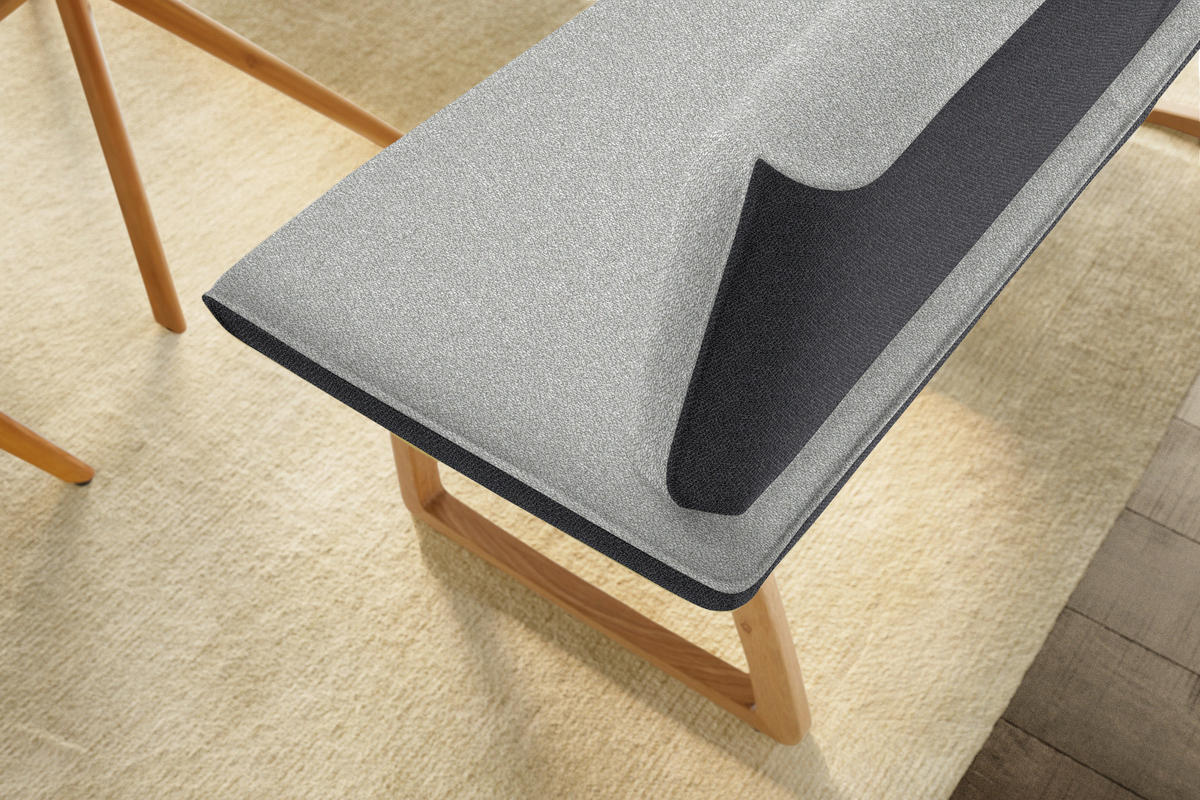 ECKBANK in Textil Hellgrau, Dunkelgrau  - Eichefarben/Dunkelgrau, Design, Holz/Textil (162/237cm) - Koinor