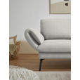 ECKSOFA  in Flachgewebe Silberfarben Armteilverstellung, Relaxfunktion, Drehsitzfunktion  255-365/175-224 cm  - Silberfarben/Schwarz, Design, Textil/Metall (255-365/175-224cm) - Dieter Knoll