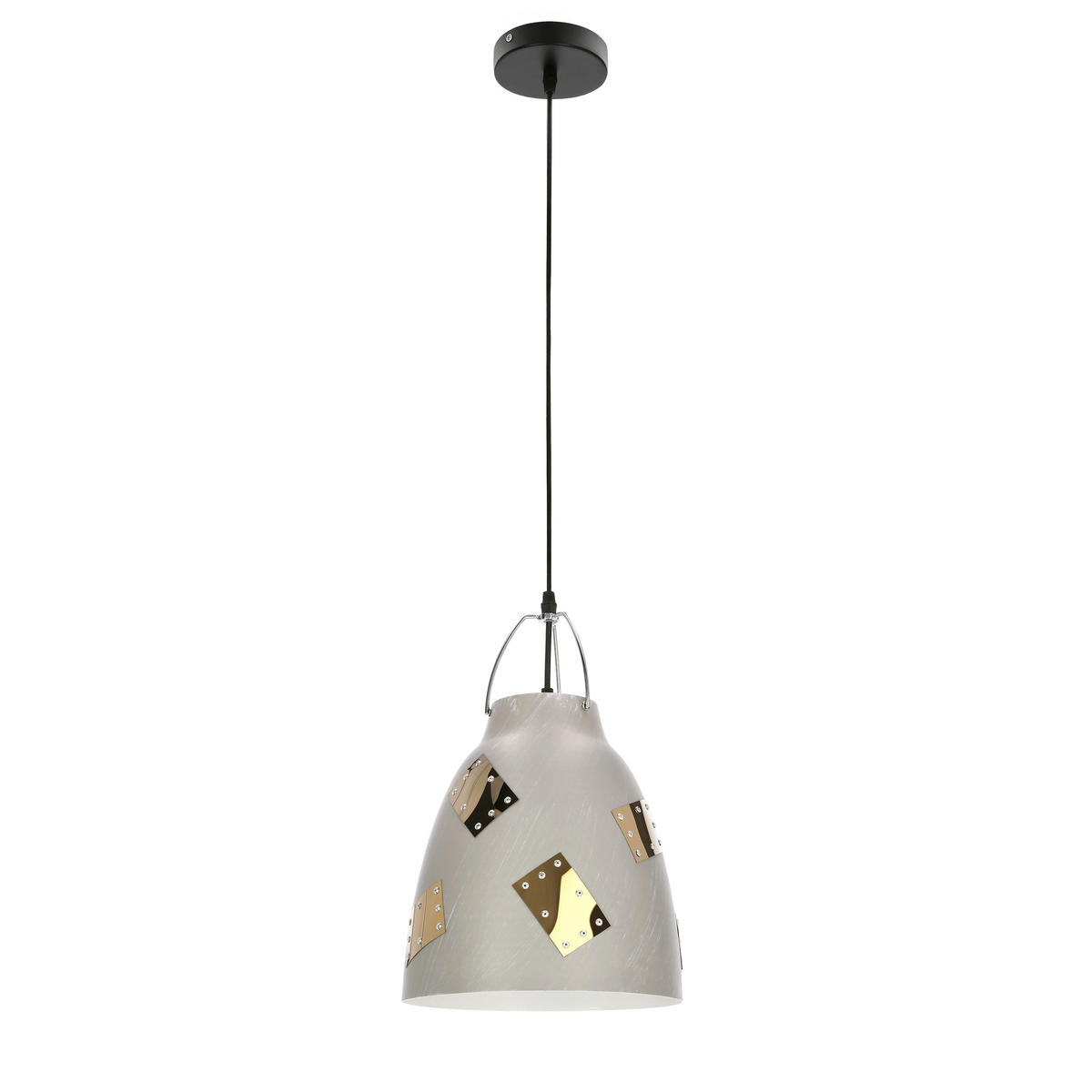 PENDELLEUCHTE 25/25/135 cm  - Goldfarben/Grau, Design, Metall (25/25/135cm)