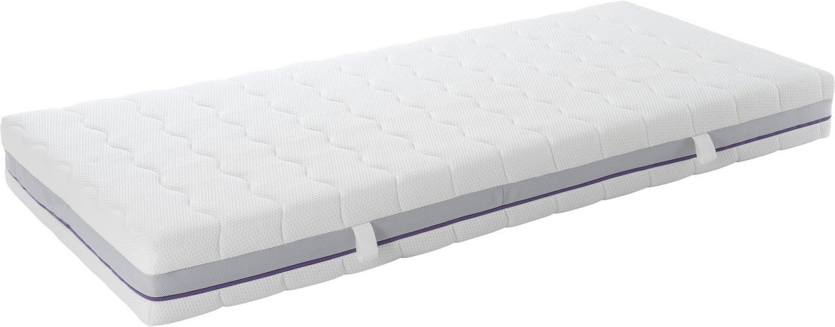 KALTSCHAUMMATRATZE Alpenruhe 90/200 cm Höhe ca. 19 cm  - Grauweiß, KONVENTIONELL, Textil (90/200cm) - Träumeland