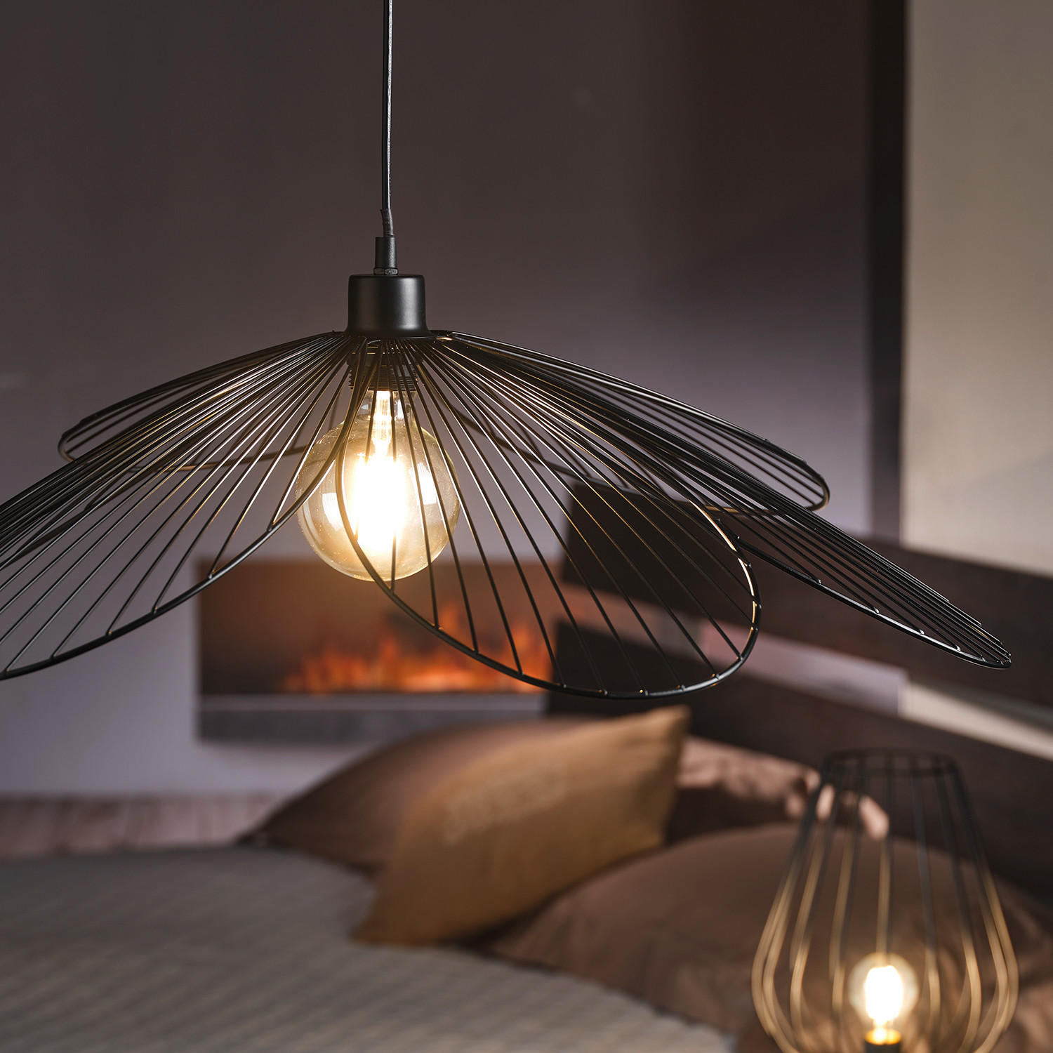 HÄNGELEUCHTE 83/107 cm  - Schwarz, Design, Metall (83/107cm)