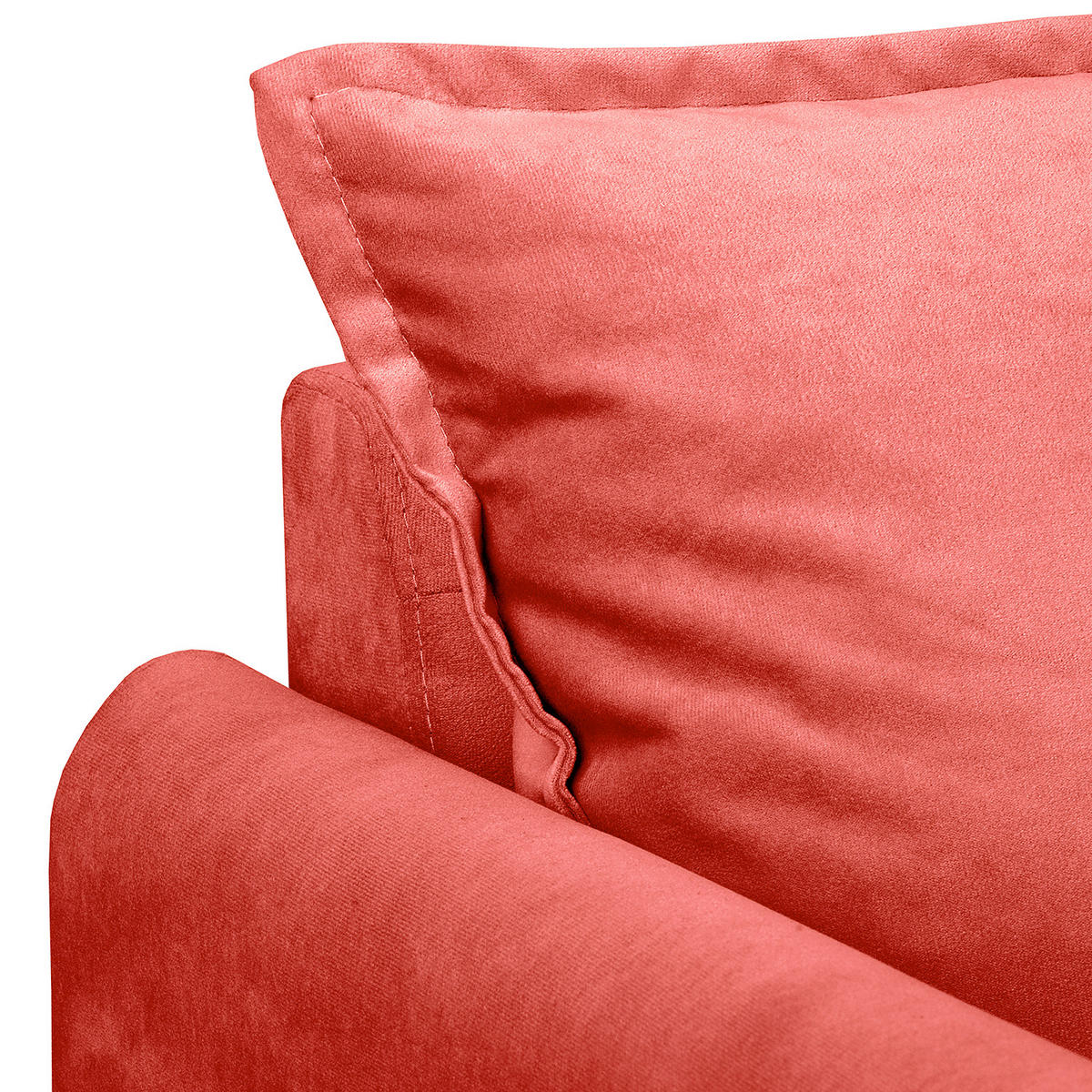 2-SITZER-SOFA Samt Rot  - Rot/Schwarz, Design, Holz/Textil (138/86/100cm) - P & B