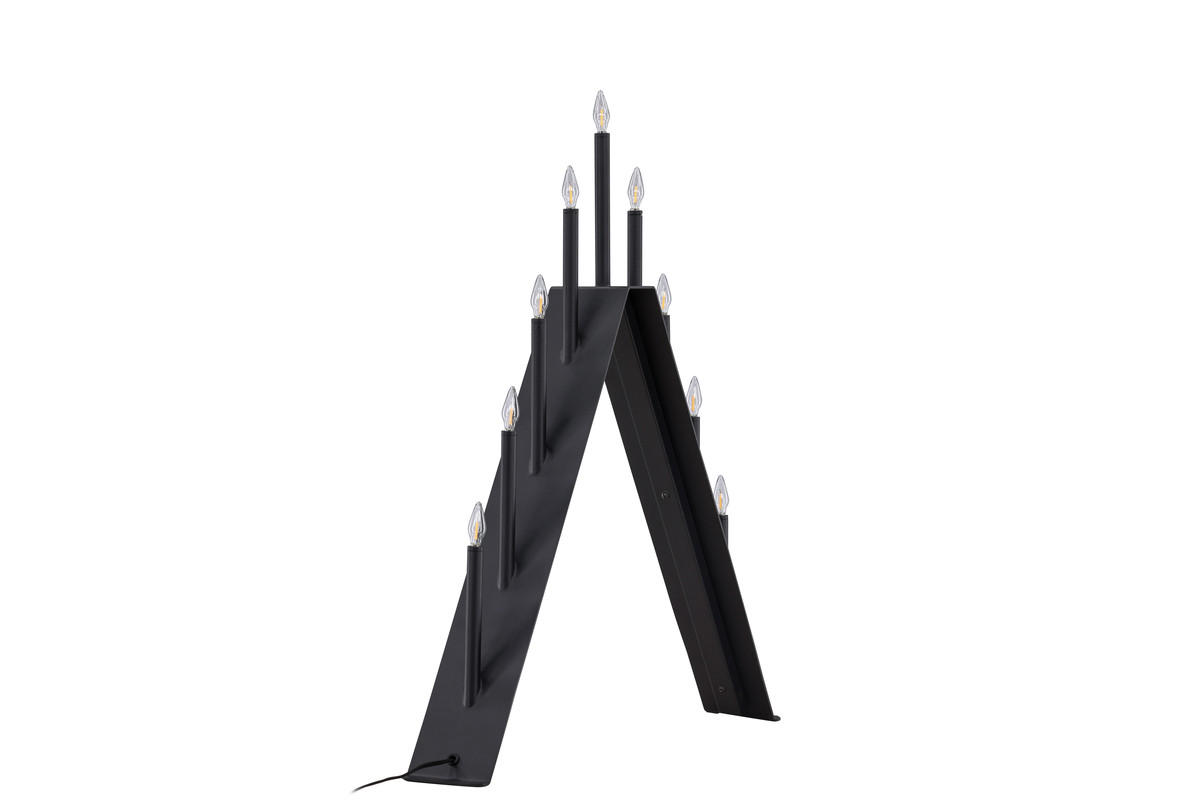 ADVENTSKERZENHALTER - Schwarz, Basics, Kunststoff/Metall (64/64/7cm) - P & B