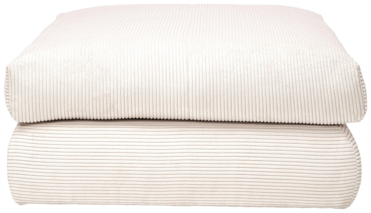 HOCKER in Textil Naturfarben  - Schwarz/Naturfarben, Design, Textil (110/50/110cm) - Ambia Home
