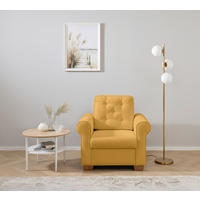 SESSEL in Gelb  - Gelb/Buchefarben, Design, Holz/Textil (93/89/82cm) - MID.YOU