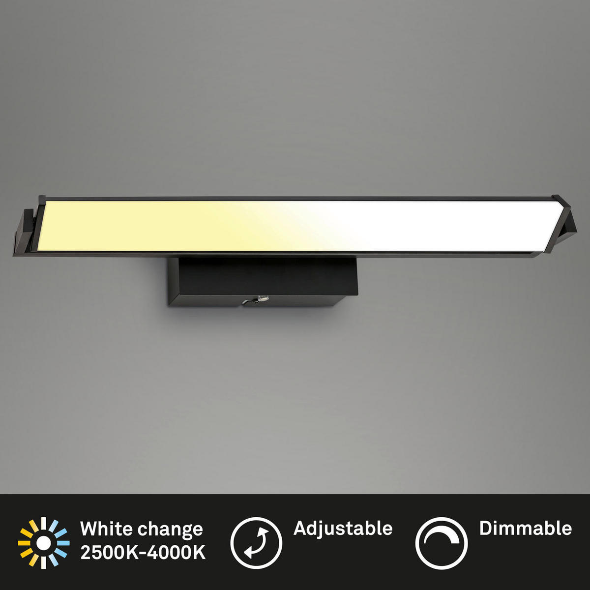 ZIDNA LED LAMPA - crna, Osnovno, metal (52,5/8/11cm)